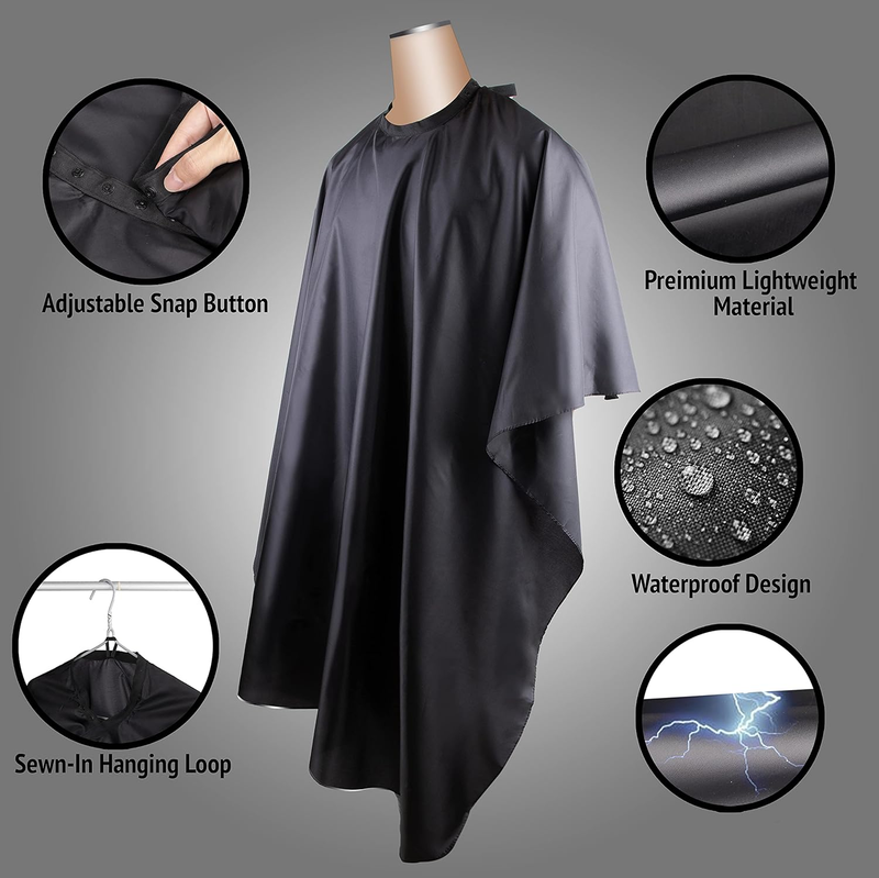 Barber Cape Large Size with Adjustable Snap Closure waterproof Hair Cutting Salo
