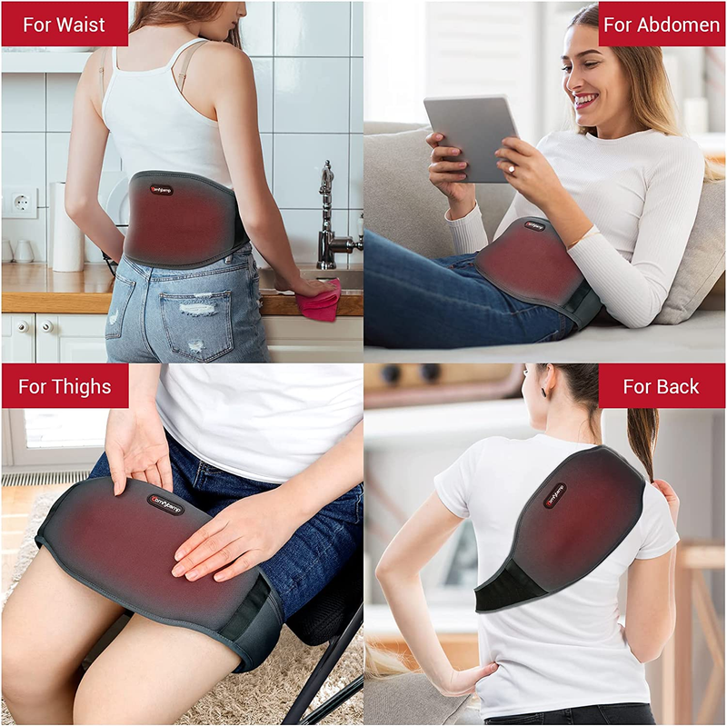 Cordless Heating Pad w/ Massager for Back Pain Relief for Cramps and Menstrual