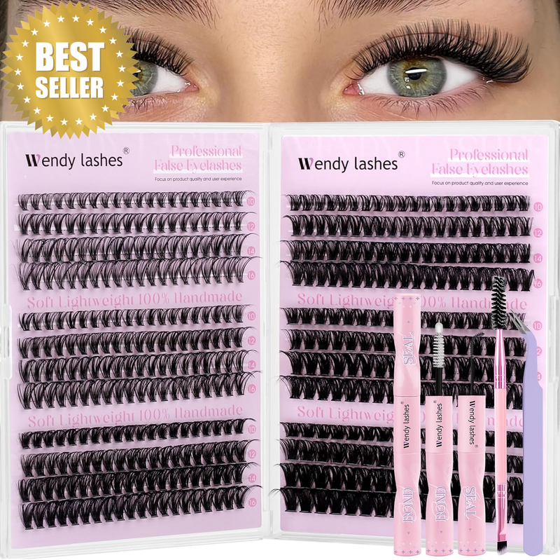 Lash Clusters Kit 30D+40D+50D+60D+80D+100D Wispy Individual Lashes Kit D-Curly V