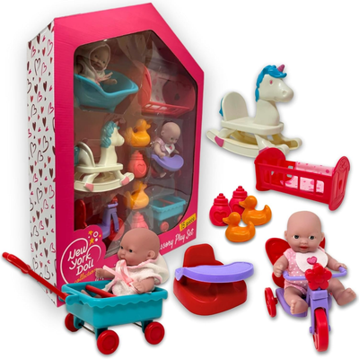 Mini Baby Doll Set Small Baby Doll Playset with Mini Doll Accessories 5 Inch