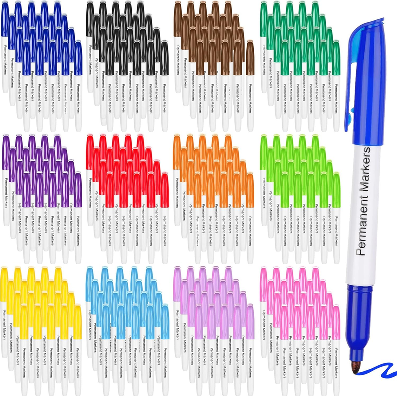 Bulk 12 Assorted Colors Markers Set Fine Point Marker