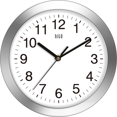 HITO 10 Inch Silent Wall Clock Battery Operated Non Ticking 