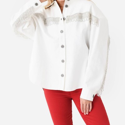 Pre-owned Rotate Birger Christensen Rotate Twill Oversized Shirt In Pristine White - Size 36