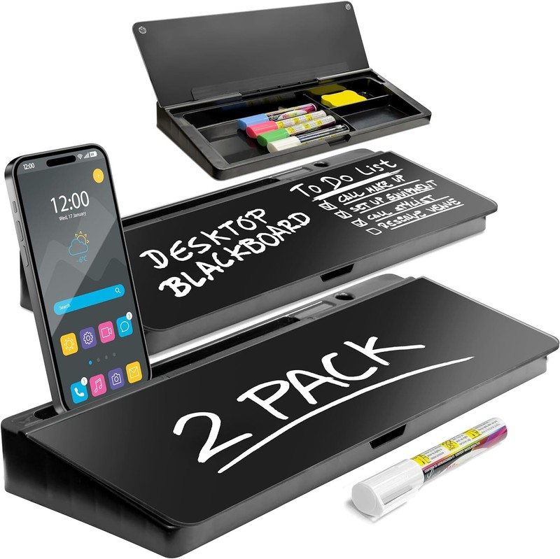 Desktop Blackboard Glass Dry Erase White Board Desk Computer Buddy Home Off USA