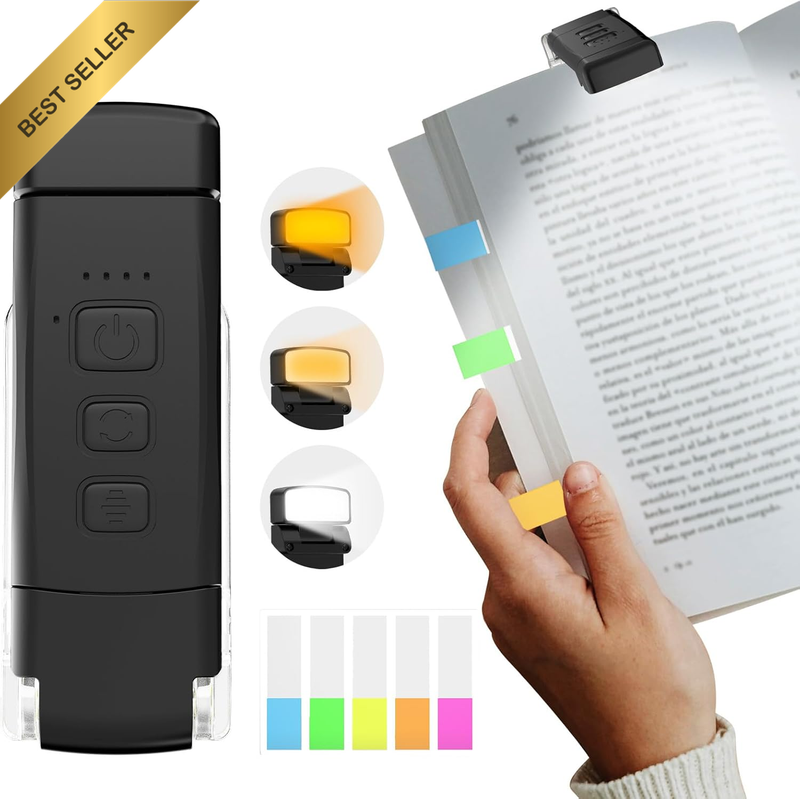 USB Rechargeable Book Light 3 Modes 5 Brightness Portable Reading Lamp Black