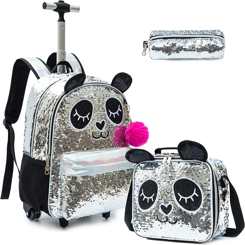 For Girls With Wheels Trolley Wheeled Backpacks