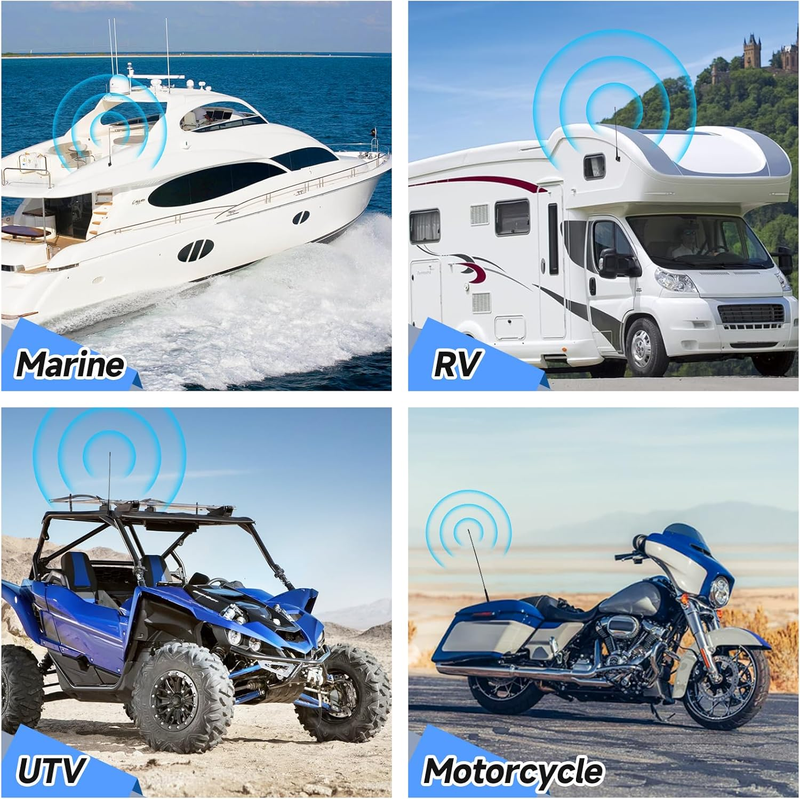 Waterproof Marine Boat Radio Antenna 18 Inch, AM/FM Stereo Antenna Mast Replacem