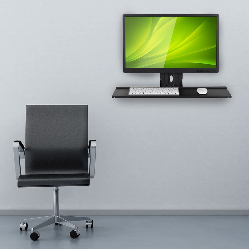 Monitor and Keyboard Wall Mount, Standing Workstation VESA Keyboard Tray Platfor