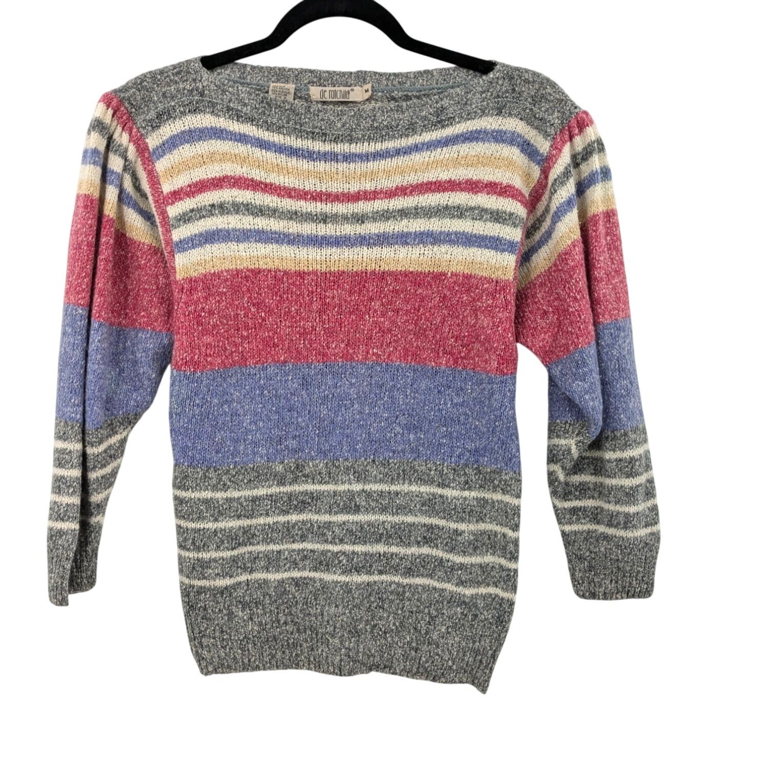 Vintage De Rotchild Knit Sweater Women Size M Silk Blend