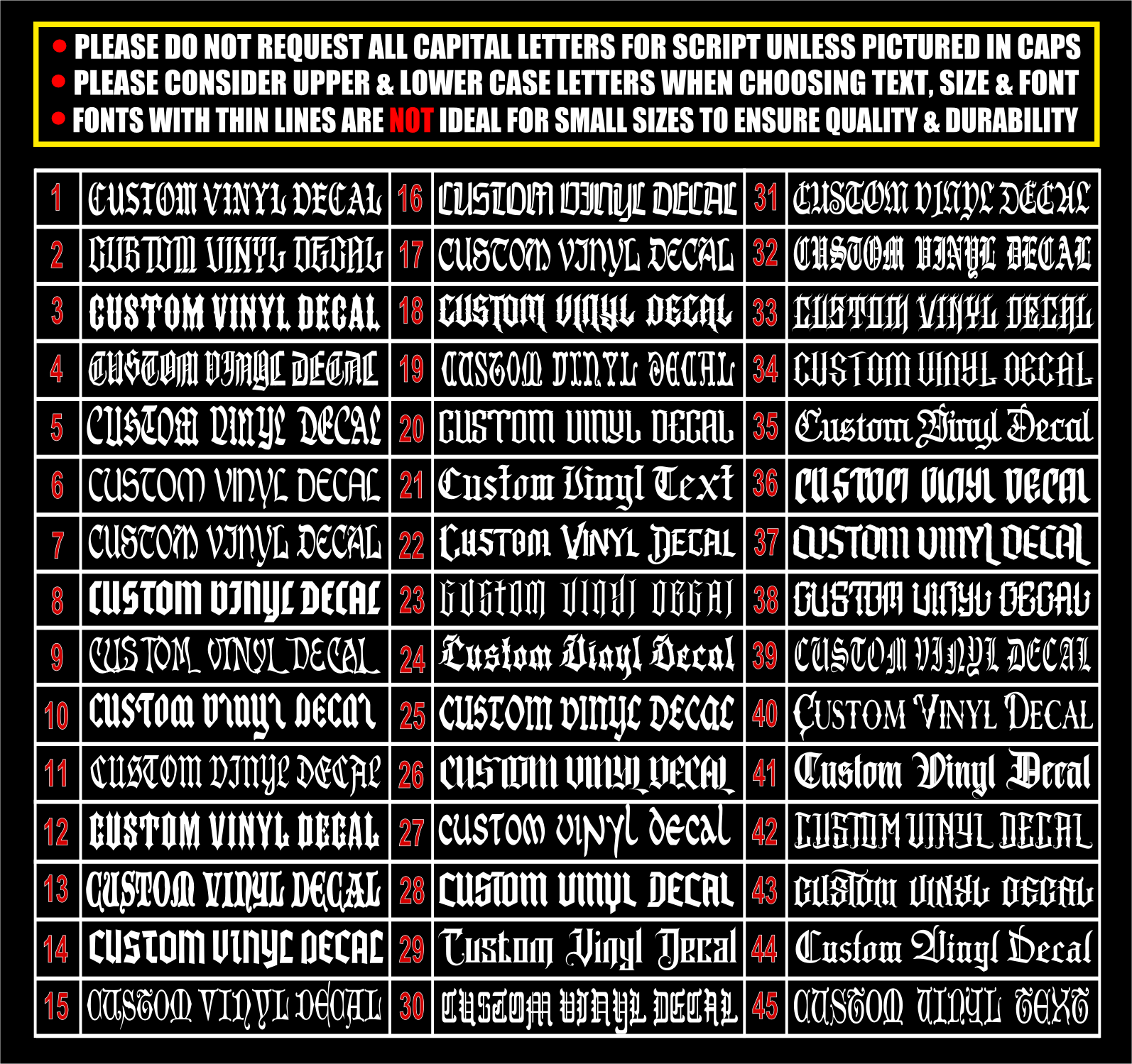 x2 Custom Vinyl Decal OLD ENGLISH Car Window Side Bottom Windshield Sticker Jdm