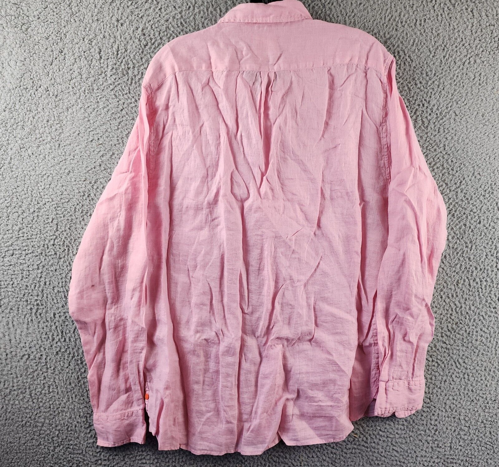 Swims Amalfi Linen Button Up Shirt Men's L Blush Pink Solid Collared Long Sleeve - Picture 13 of 15