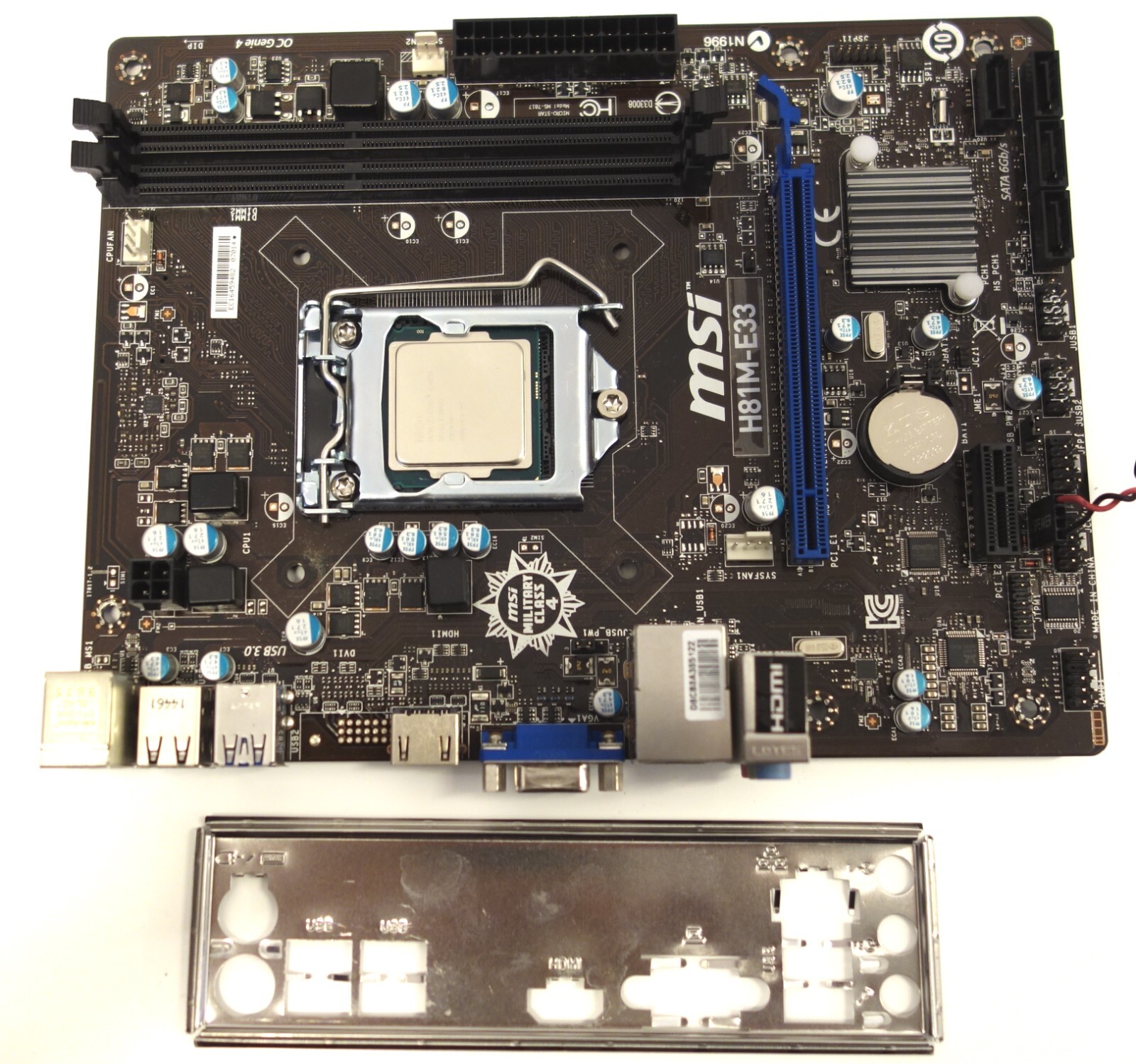 MSI MS-7817 1150 h81m-e33 v1.2 motherboard with backplate MSI MS-7817 1150 h81m-e33 v1.2 motherboard with backplate