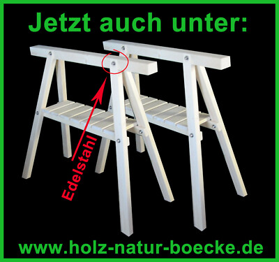 Stützböcke in Kiefer 2 neue Arbeitsböcke,Montageböcke,Profi-Holzbock,Gerüstböcke