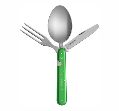 Mercury Rover Multi-Tool Green Rover Camping Multi-Tool Spoon Fork Knife Sheath