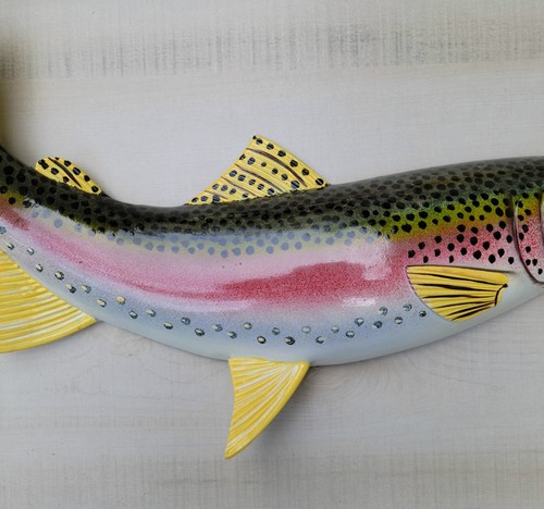 Rainbow Trout Fish wall replica decor 18" Lake House Lodge Fishing Theme