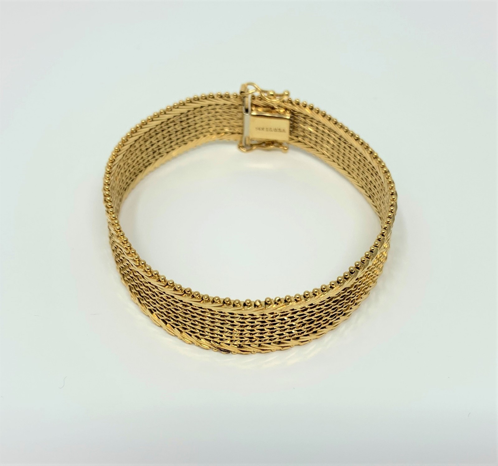 14k Imperial Gold IG Diamond Cut 23.8g Riccio Foxtail Link Bracelet 7 Inches