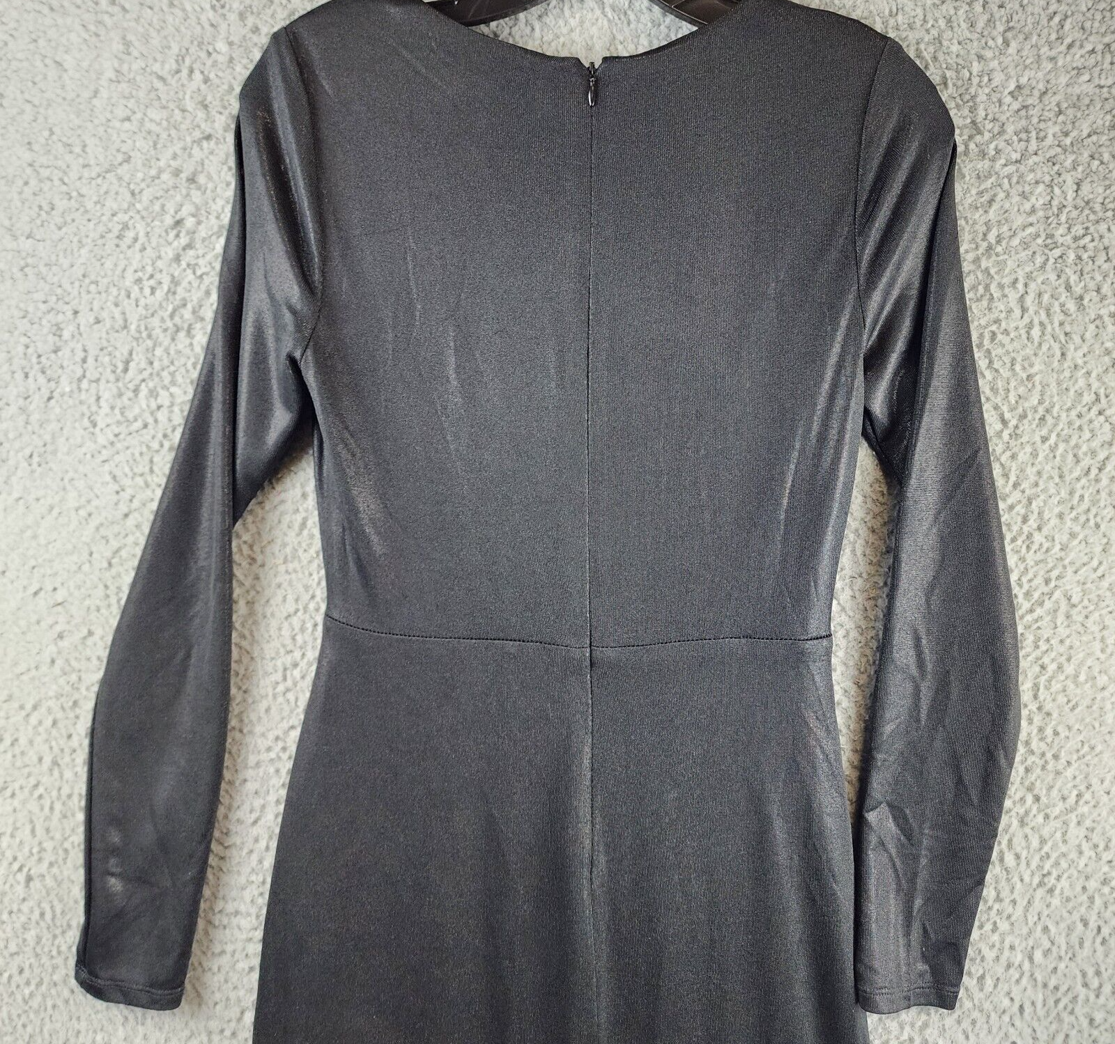 Lauren Ralph Lauren Twist-Front Foil-Print Jersey Gown Women's 2 Black Back Zip - Picture 15 of 16