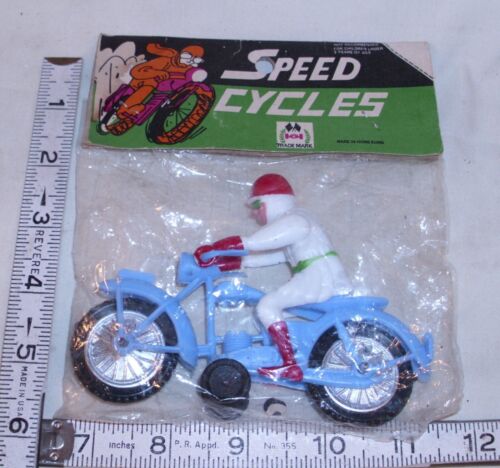 SPEED CYCLES MOTORCYCLE PLASTIC TOY 1960s HONG KONG NEW IN PACKAGE