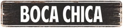 Boca Chica Vintage Look Personalized Metal Sign Chic 4x18 104180008070