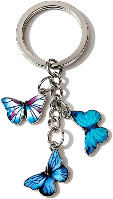 Butterfly Enameled Charms Keychain Chain Tassel Key Chain Key Ring Keyring for W
