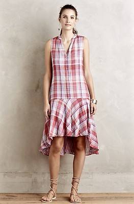 

Платье Anthropologie с рюшами, розово-синее, из вуали, в клетку, с воланом, , новинка, 158 долларов США, Pink blue pastel