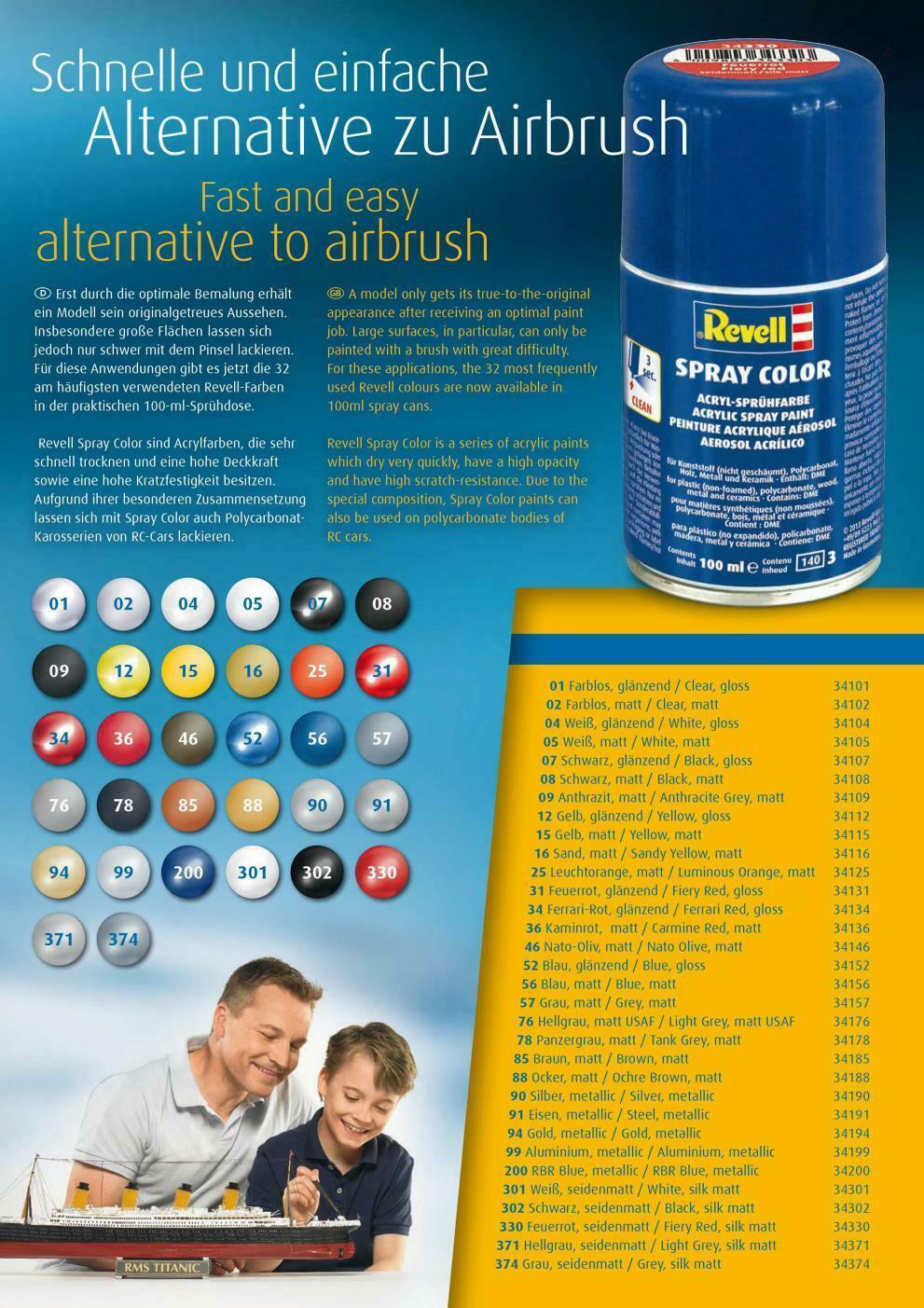 Revell-Spray Color Farben Acryl 34...- aus allen 32 wählen 100ml- vom Fachhandel