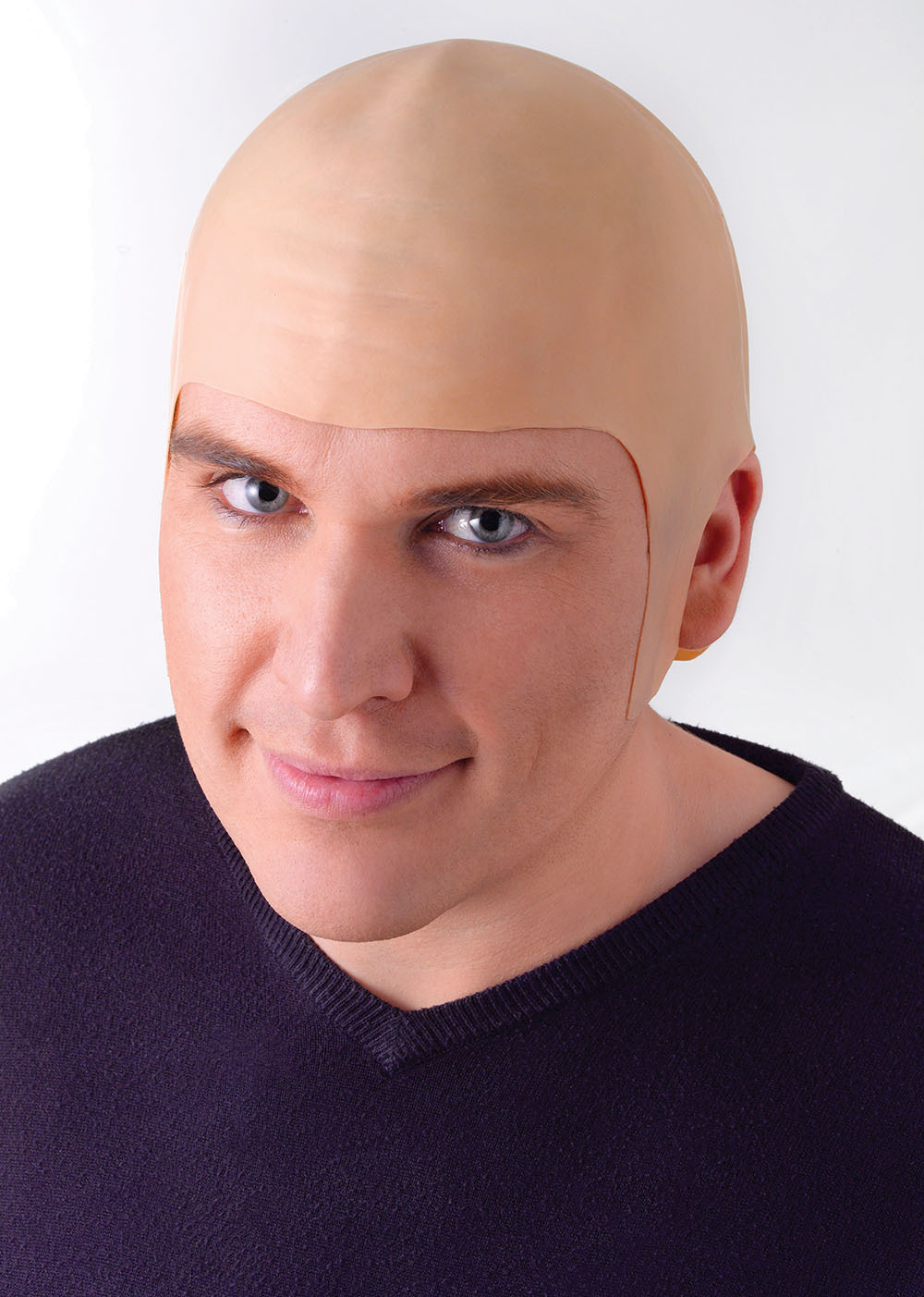 Kostüme Unisex Men Deluxe Bald Head Skinhead Cap Fake Funny Fancy Dress