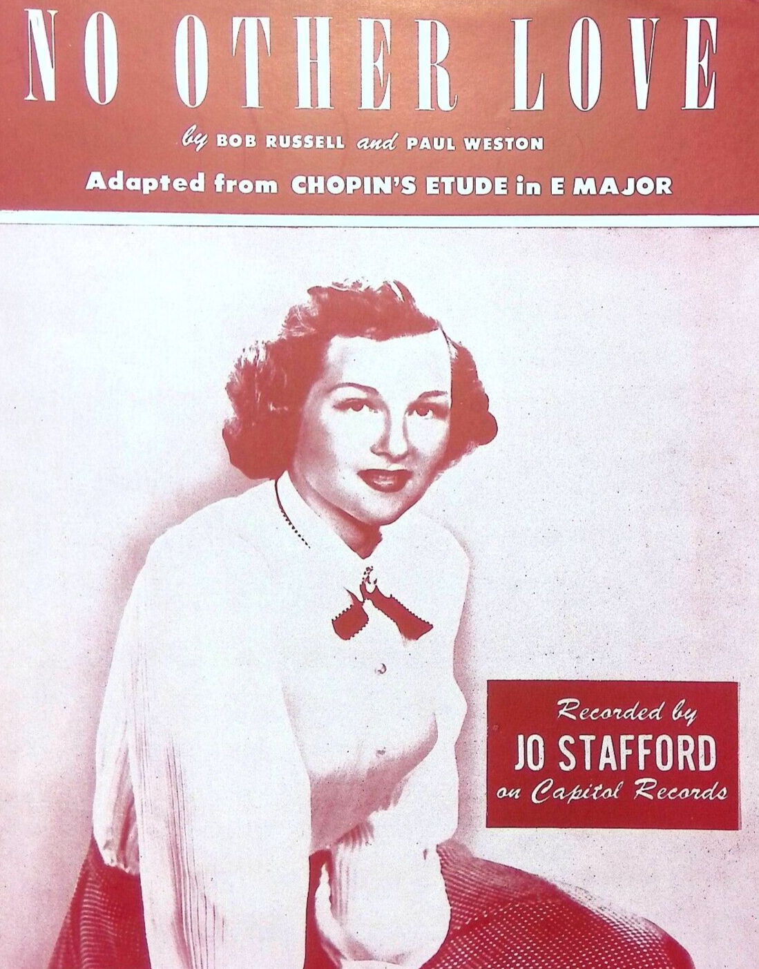 No Other Love Sheet Music Jo Stafford Bob Russell Paul