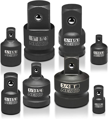 NEIKO 30223A 8 PC Impact Socket Adapter Set, Standard SAE Size, Cr-V Steel, Impa