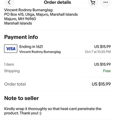 Item photo(s) from verified buyer