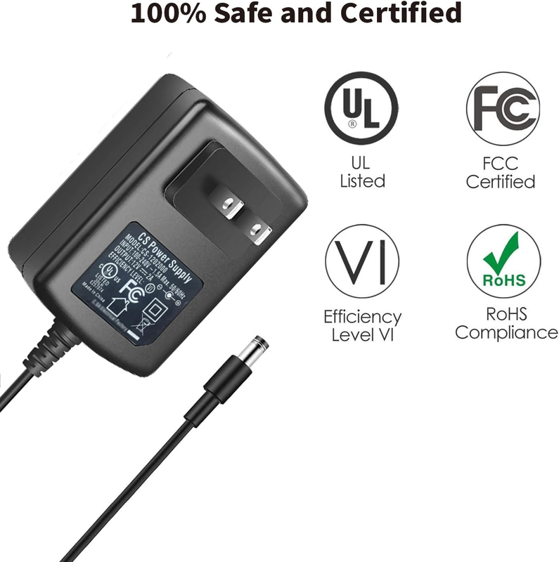 DC 12V 2A Security Camera Power Supply Adapter Combine with 1 to 4 Power Splitte