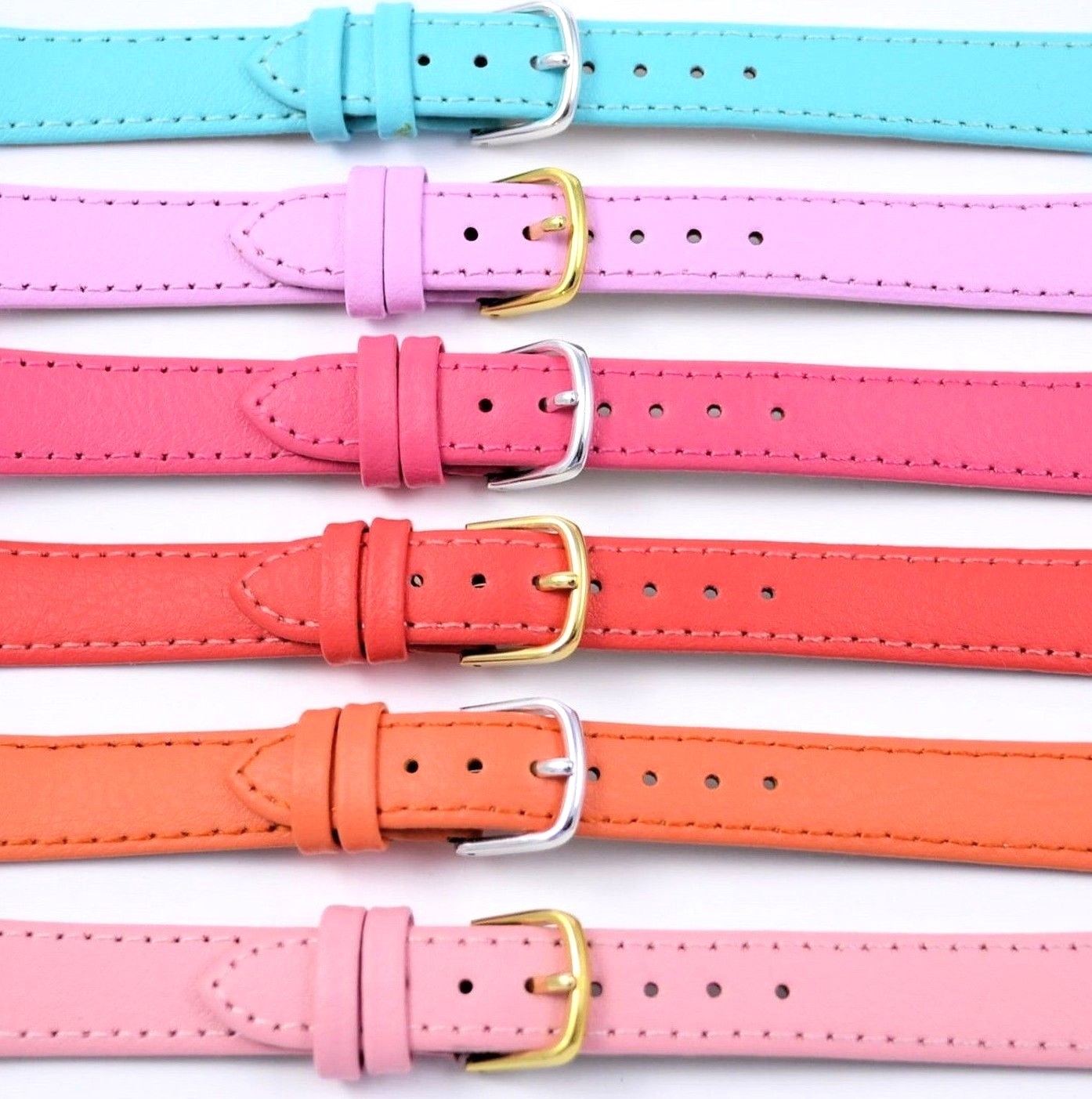 Ladies Colours Genuine Leather Watch Strap Bands Calf Grain Sizes 12mm