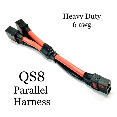 RCP-QS8 Parallel Harness 6 awg Run 2 Batteries at Same Voltage 1 F to 2 M 