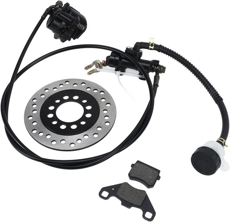 Hydraulic Disc Brake Kit, Universal Disc Brake Set for 50Cc 110Cc 125Cc 150Cc 200Cc 250Cc Dirt Bike Quad ATV Kart, Master Cylinder Hole Distance of 1.77In