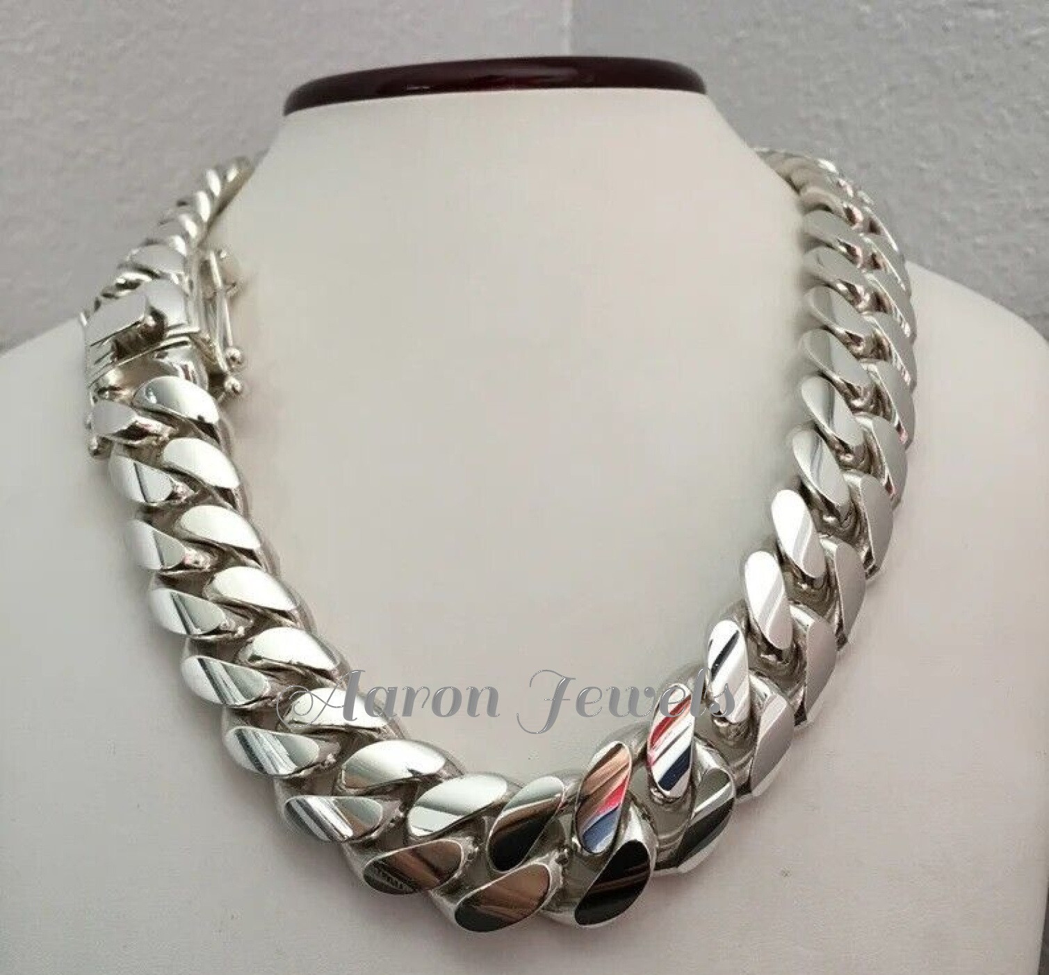 Pre-owned Handmade Men's Miami Plain Cuban 20mm X 26" Link Chain 925 Sterling Silver Italian Lock