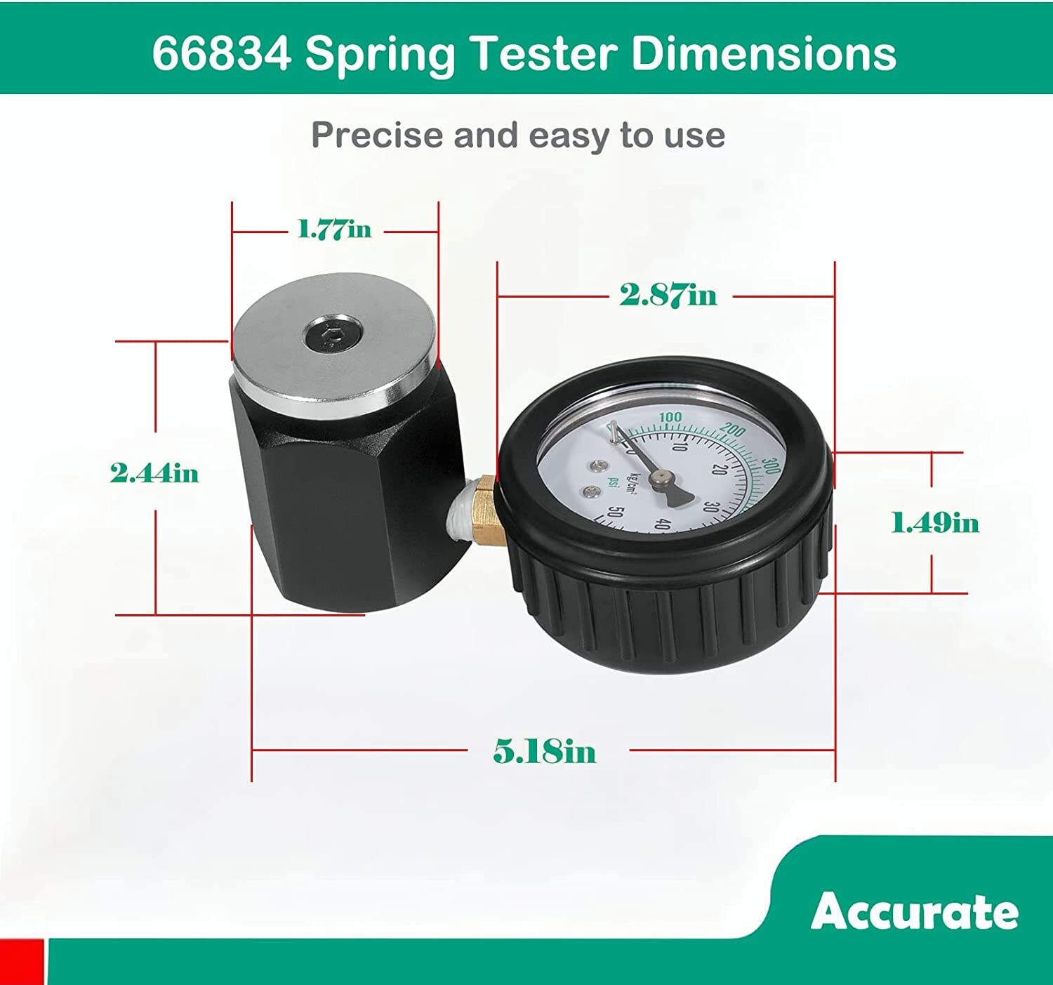 Universal Mini Valve Spring Pressure Tester Gauge - 0-700 PSI  0-50 KG/CM2