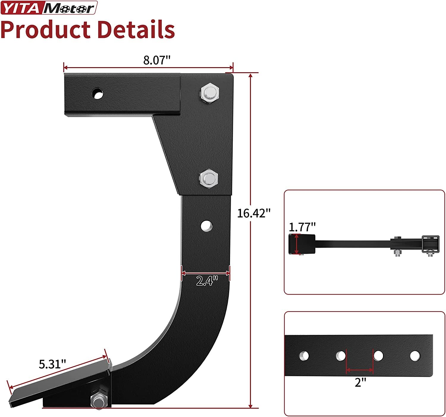Heavy-Duty Ripper Middle Buster Plow Hitch for ATVs/UTVs Tractors