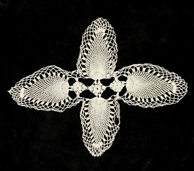 Unique Vintage Finely Hand Crocheted Flower Doily