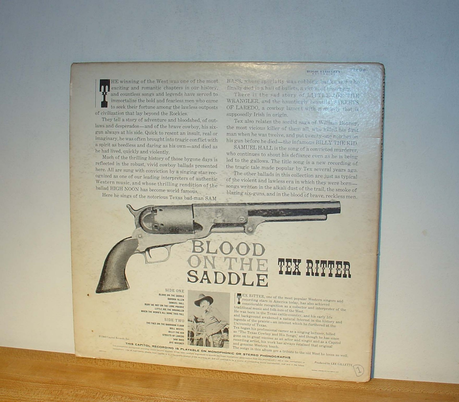 TEX RITTER , Blood On The Saddle-T1292 Mono - Play tested!  VG+/VG+ Plays Great!