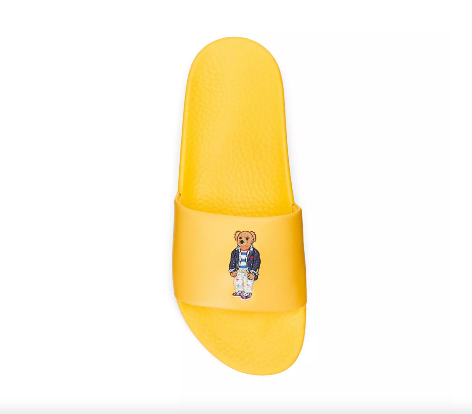 NEW Polo Ralph Lauren Bear Print Men's Slides Yellow Men