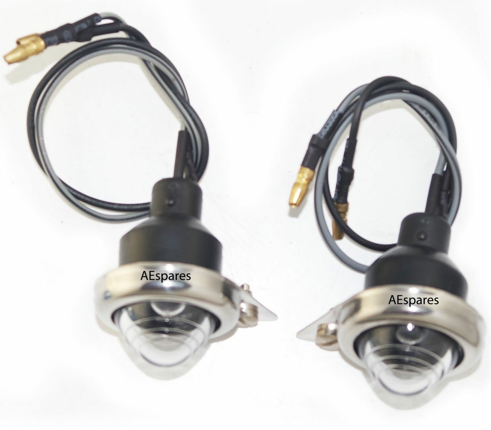 Fits Royal Enfield Classic Electra Blue Pilot Lights With Chrome Rim Set 