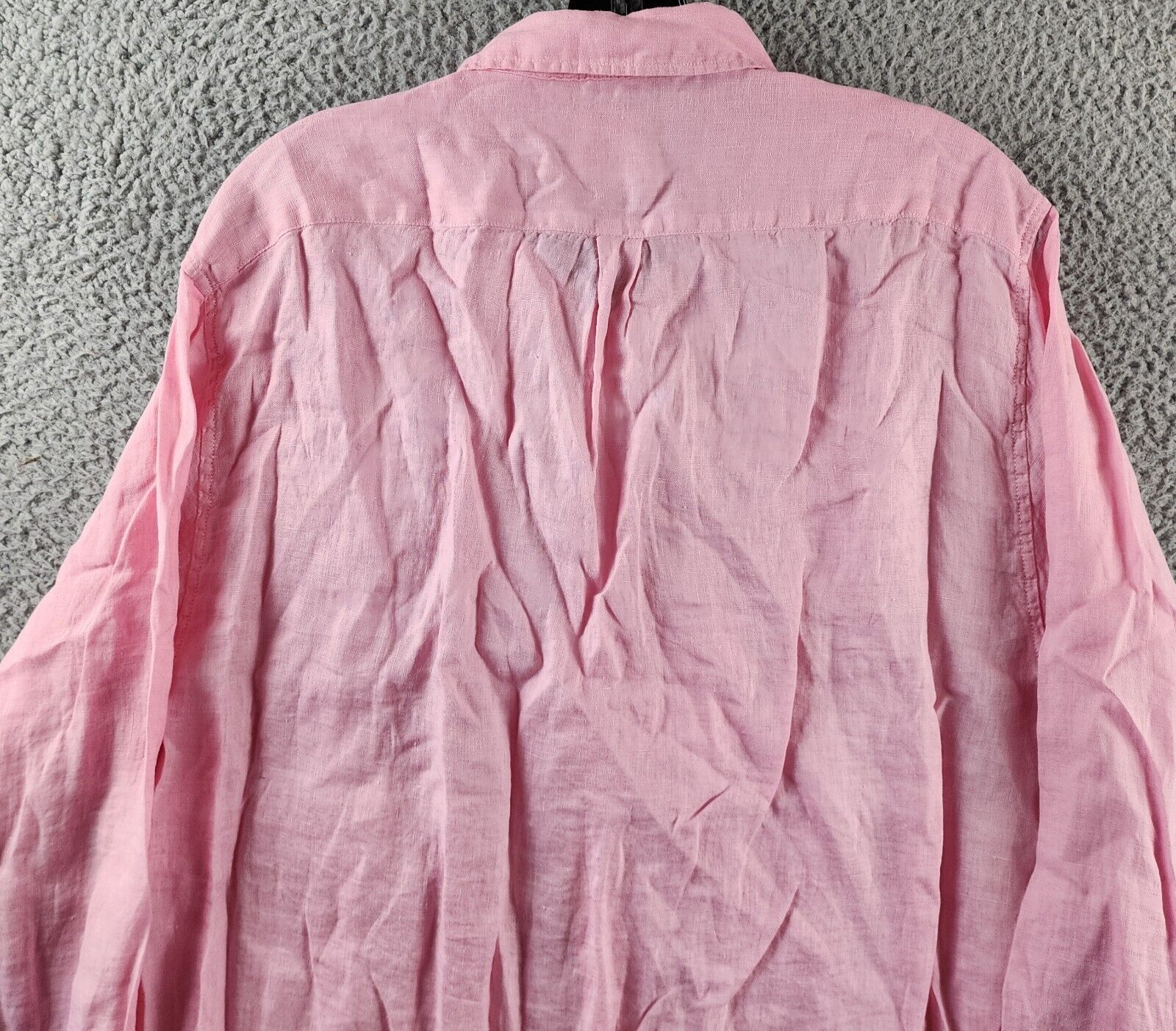 Swims Amalfi Linen Button Up Shirt Men's L Blush Pink Solid Collared Long Sleeve - Picture 15 of 15