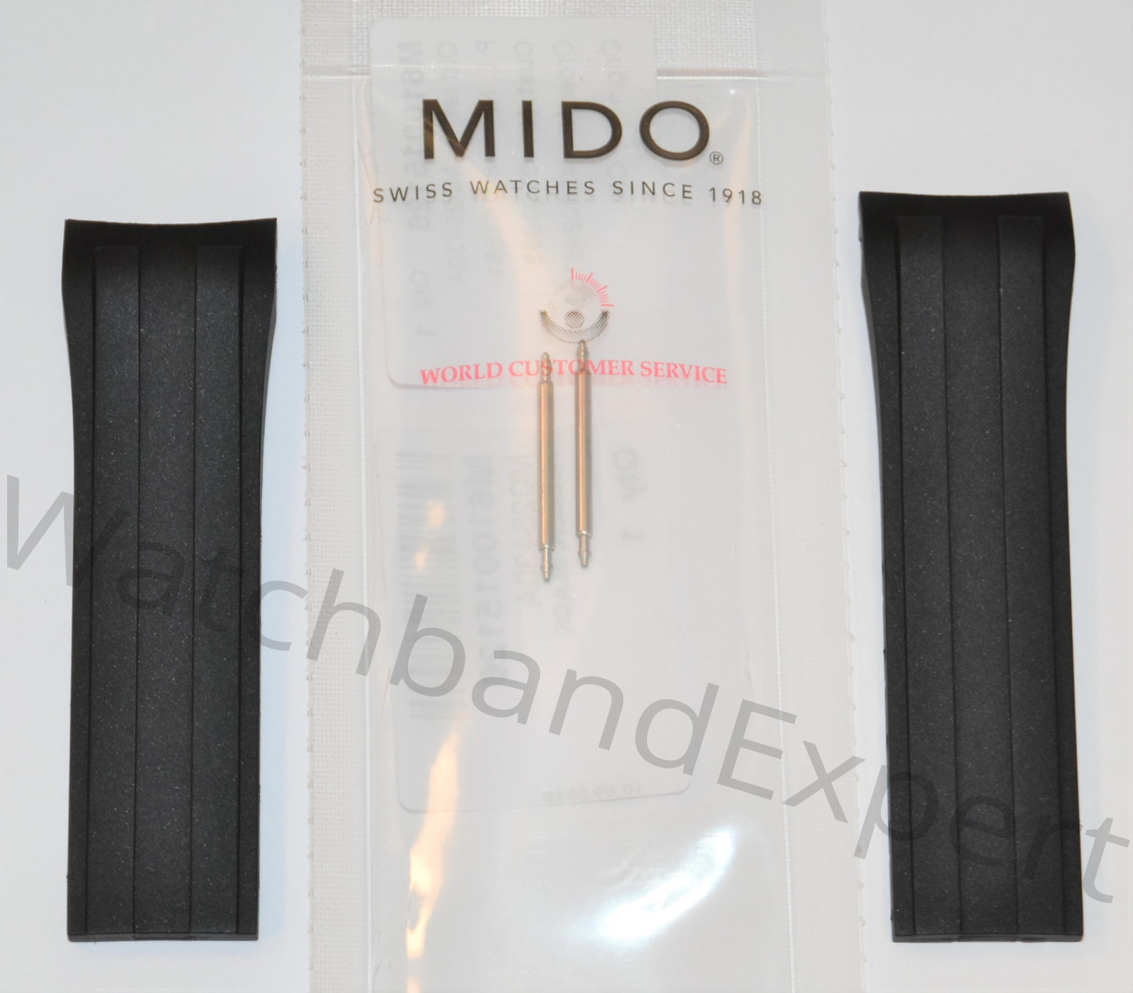 Original MIDO Ocean Star Model M026430A Black Rubber Strap