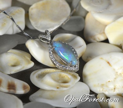 Solid Black Opal Pendant Nobby High Cabochon Australian Gem Blue Necklace Gift