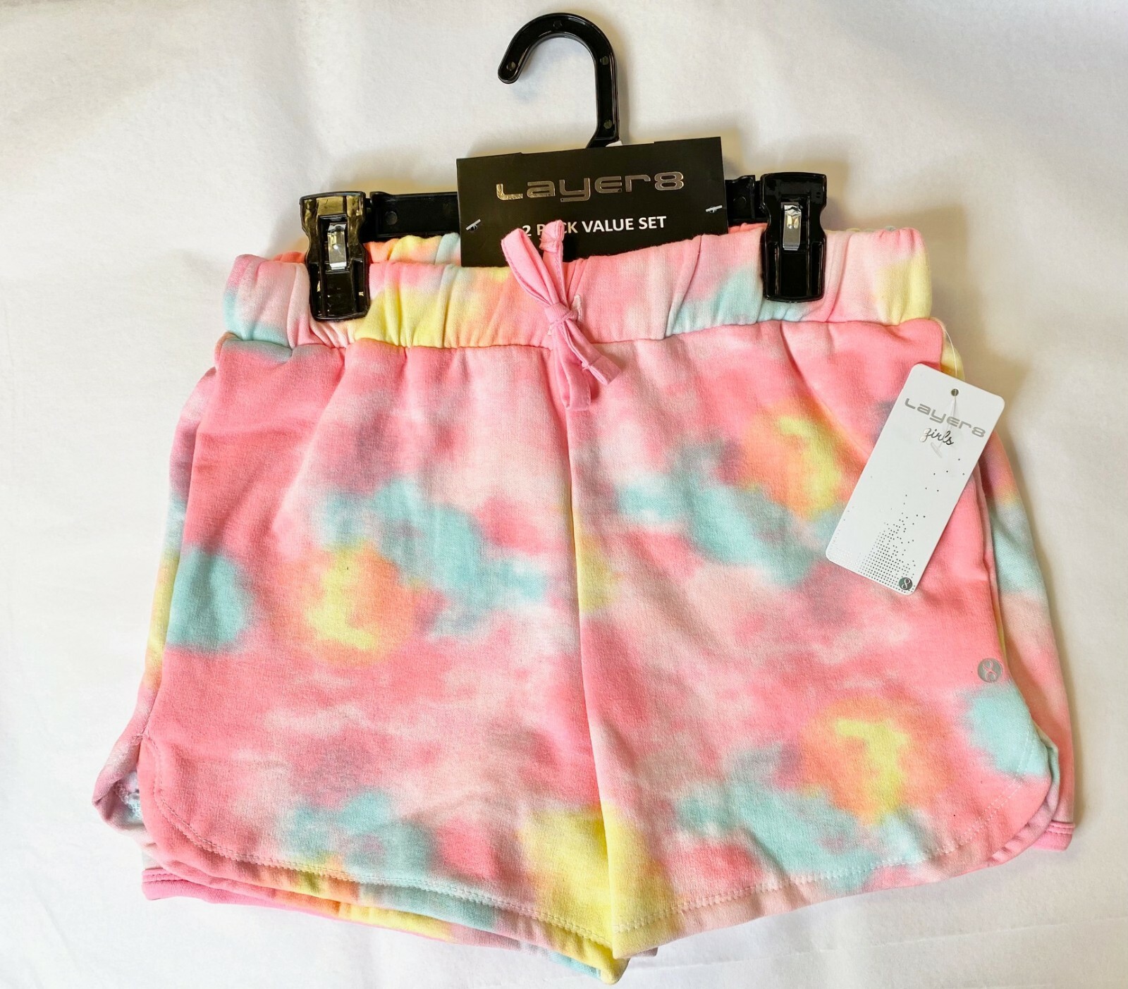

Набор из 2 шт. — шорты LAYER-8 Pink Tie Dye из смеси хлопка и флиса на флисовой подкладке, M 10/12, Розовый, Shorts