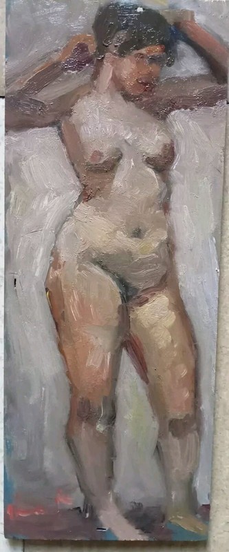 Tableau Peinture Nu Femme Post  Impressionniste Esquisse SignÃ©