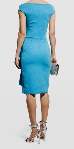 Pre-owned Chiara Boni La Petite Robe $751 Chiara Boni Women Blue Melania Sugar Draped Cutout Dress Size 50