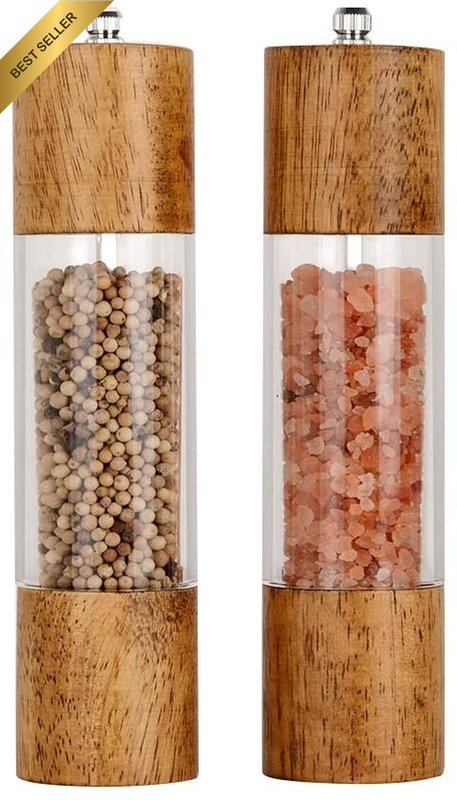 XQXQ Premium Acrylic Salt and Pepper Grinder Set, Manual Salt and Pepper Mills-