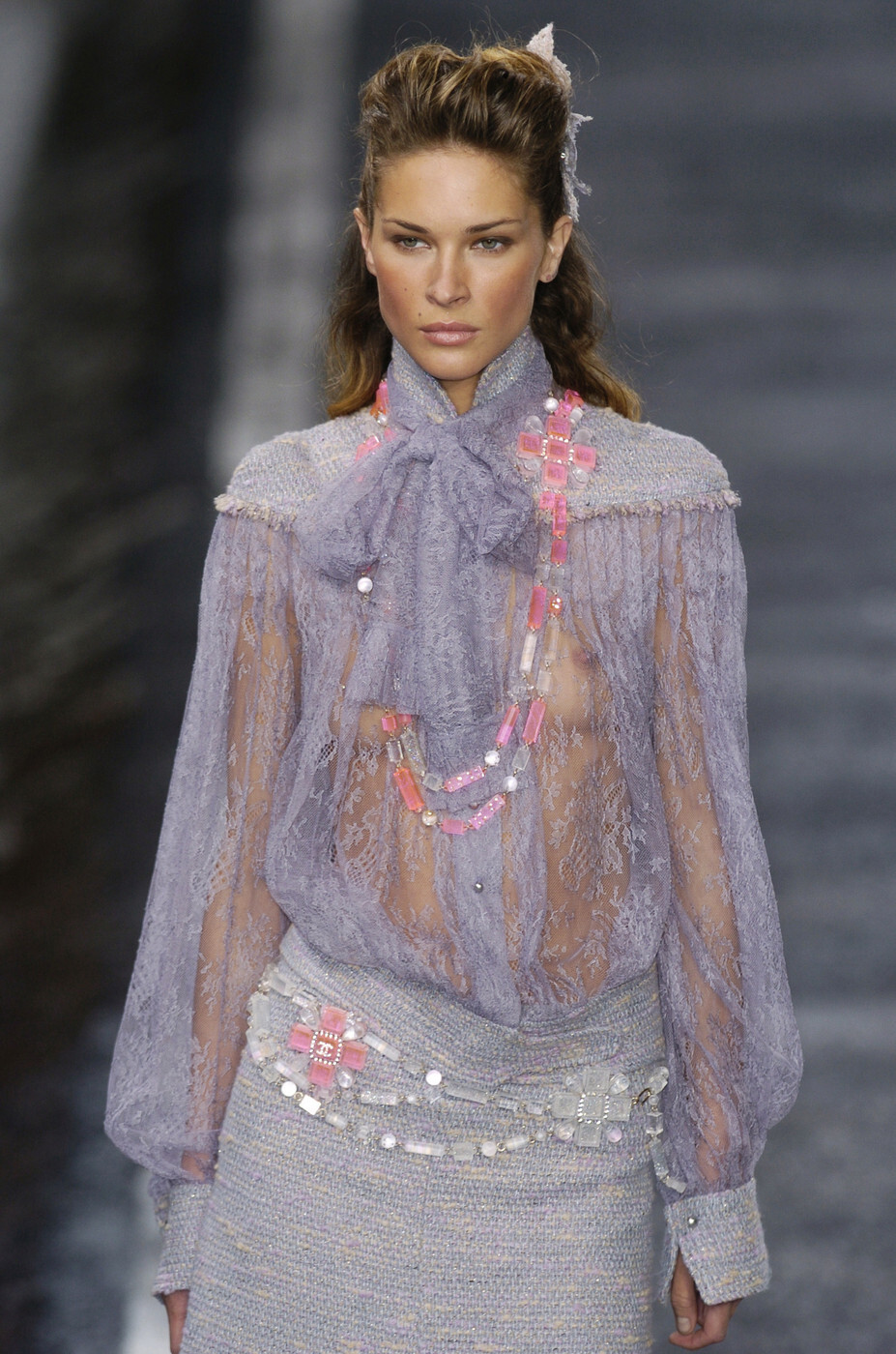 NEW Chanel SUIT 2 PC SET Skirt + Blouse Jacket Lilac Lace NEW Chanel SUIT 2 PC SET Skirt + Blouse Jacket Lilac Lace