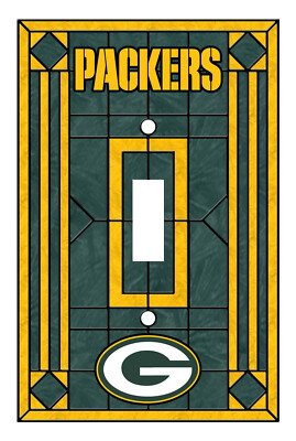 Крышка выключателя света из художественного стекла Green Bay Packers